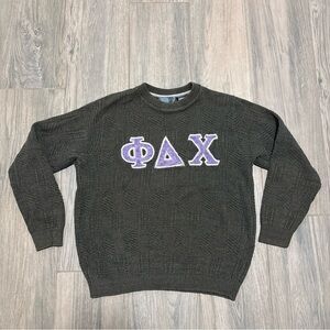 Oscar De La Renta Green Sweater Size Medium Embroidered Alpha Phi Delta